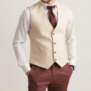 Formal Men Vest - Gift For Groom - Wedding Wear Waistcoat - Partywear Jacket