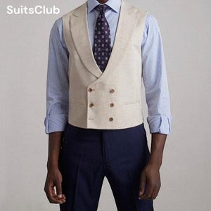 Linen Vest Men - Men Formal Vest - Gifts For Groom - Groomsmen Vests - Party Wear Vest - Waistcoat For Men - Guy&#39;s Waistcoat - Gift For Dad