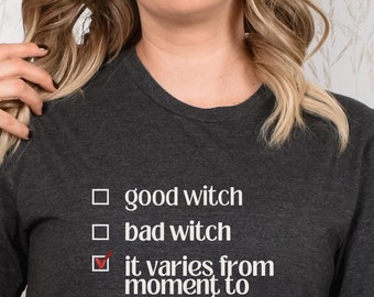 Gute Hexe schlechte Hexe T-Shirt, lustiges Halloween Tee