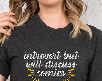 Introvert Comic Book Graphic Tee, Funny Women's Shirt
