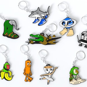 Brainrot Italian Keychains - Tralala, Sahur, Ballerina, Crocodilo, Patapim, Cappuccino, Saturnita, Larilà & Bananini.