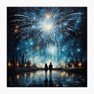 Glückwunschkarte, Neujahrskarte, Happy New Year, Neujahr, Capodanno, Feuerwerk