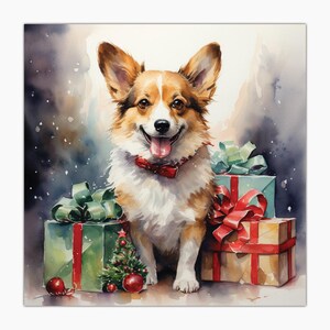 Glückwunschkarte, Weihnachten, Karte, Merry Christmas, Buon Natale, Corgy, Cane, Chien, Dog, Hund, Perro