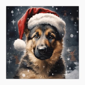 Glückwunschkarte, Weihnachten, Karte, Merry Christmas, Buon Natale, DSH, Deutscher Schäferhund, Cane, Chien, Dog, Hund, Perro
