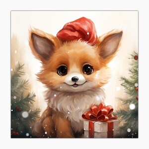 Glückwunschkarte, Weihnachten, Karte, Merry Christmas, Buon Natale, Fuchs, Geschenke, Weihnachtsgeschenke