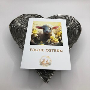 Osterkarte mit Osterlamm – Klappkarte A6 mit Umschlag – Frohe Ostern