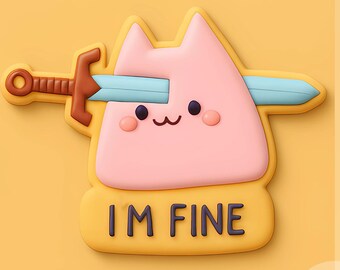 I'm Fine Cat Cookie Cutter & Embosser – Meme Cat Baking Tool