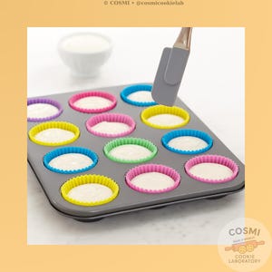 Reusable Silicone Cupcake Liners | 12 pcs Colorful Muffin Baking Cups | Non-Stick & Eco-Friendly