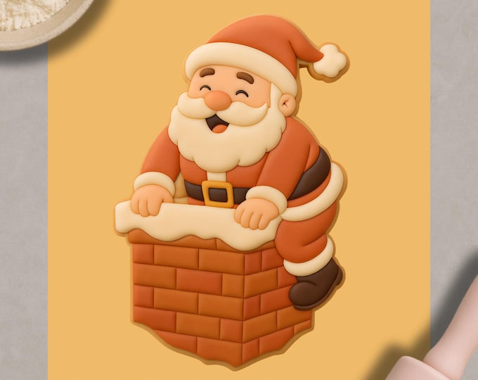 Santa in Chimney Cookie Cutter – Christmas Baking Mold
