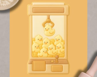 Duck Claw Machine Cookie Cutter & Fondant Embosser: Arcade Game
