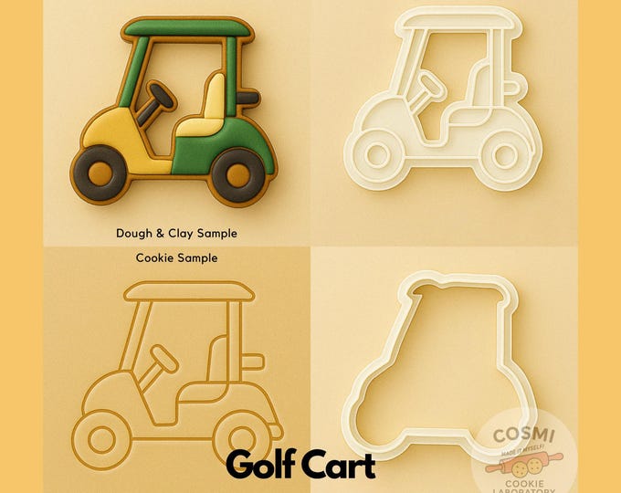Golf Cart Cookie Cutter and Embossing Stamp for Tee Time Treats