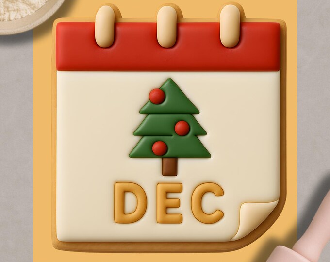 Christmas Calendar Cookie Cutter & Embosser – December Page Baking Tool