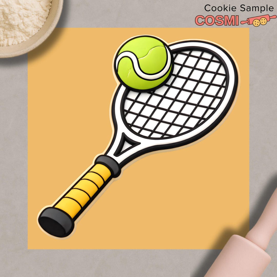 Baking Racket Tennis Racket and Ball Cookie Cutter With Stamp – Sports Theme Party ...