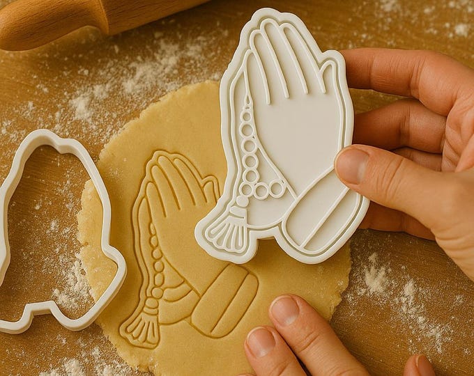 Praying Hands Cookie Cutter and Embossing Stamp for Faith and Baptism