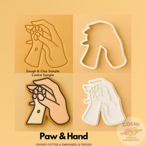 Paw & Hand Cookie Cutter Set: Pet Treat Embosser Stamp