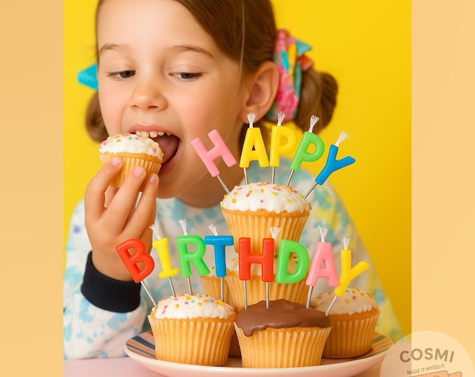 Colorful HAPPY BIRTHDAY Letter Candles | Cake Topper | Party Decoration