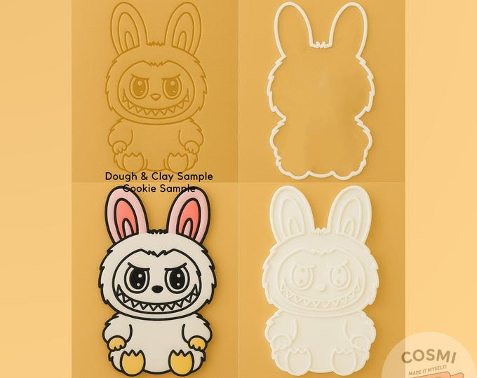 Spooky Bunny Cookie Cutter: Monster Rabbit Halloween Embosser