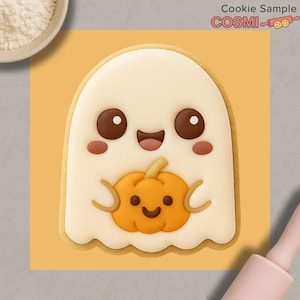 Pumpkin Ghost Cookie Cutter & Fondant Embosser: Halloween Baking Tool