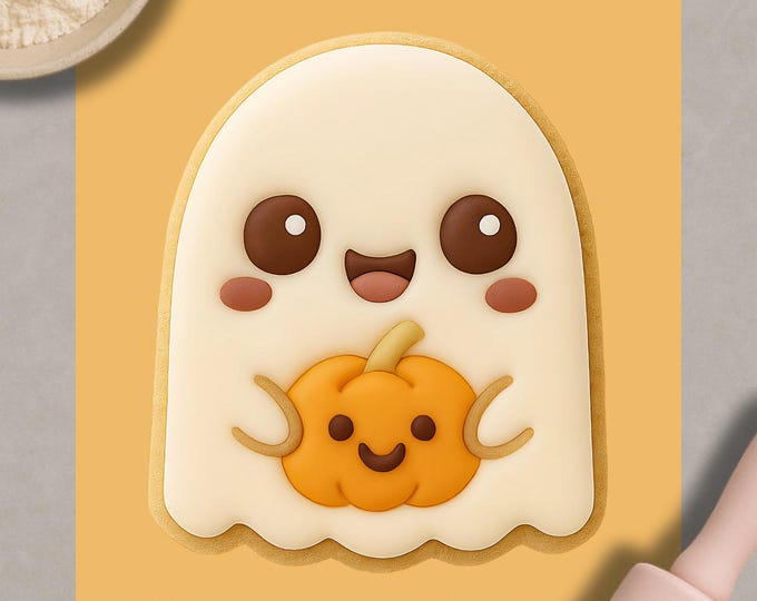 Pumpkin Ghost Cookie Cutter & Fondant Embosser: Halloween Baking Tool