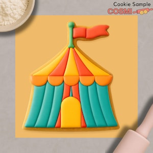 Koekjesuitsteker en fondant voor circustent – bakvorm voor carnaval en feest