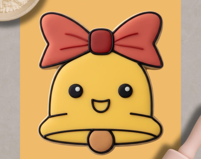 Bell Cookie Cutter & Embosser – Christmas Bow Holiday Baking Tool