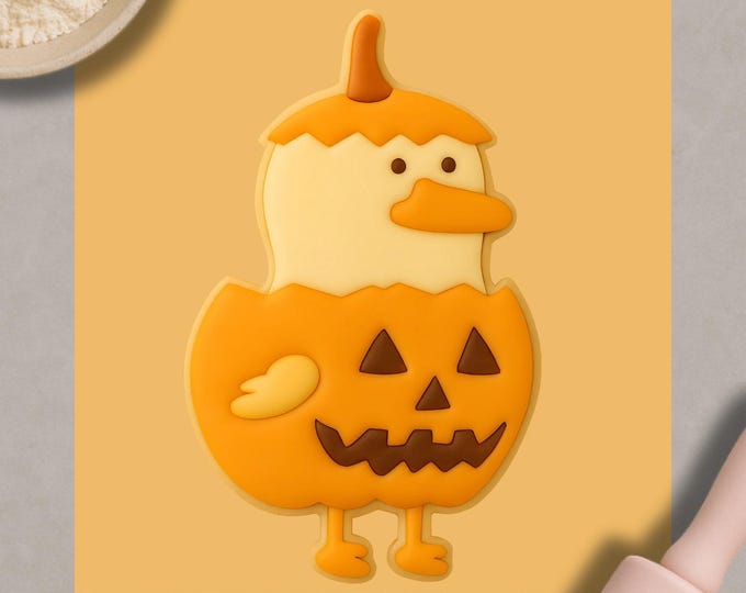 Pumpkin Duck Cookie Cutter & Fondant Embosser: Halloween Treat