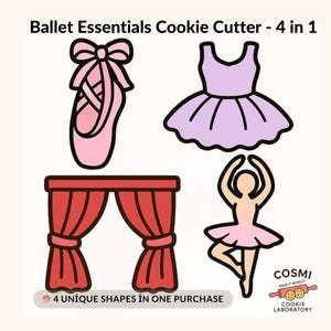 4-in-1 Ballett-Ausstechform und Stempel | 3.5″Sofortiger STL/DXF/SVG Download