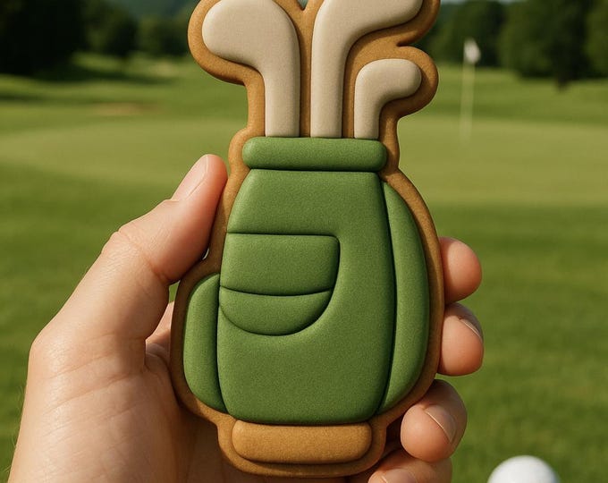 Golf Bag & Clubs Cookie Cutter Set: Embossing Stamp for Golf Lovers