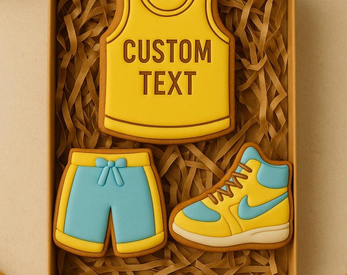 Basketball Cookie Cutter Set: Jersey, Shorts & Sneakers - Sports Theme Baking