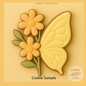 Butterfly and Flower Cookie Cutter and Stamp Set for Garden Party