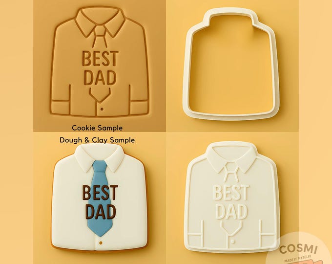 Best Dad Shirt Cookie Cutter and Embosser