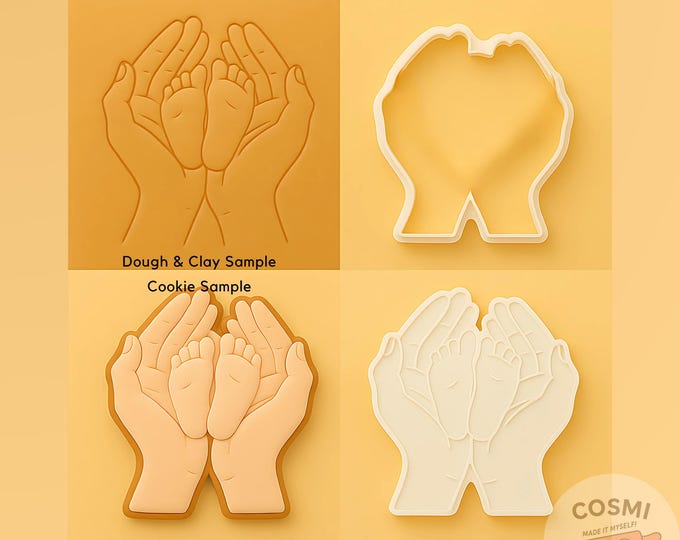 Baby Feet Cookie Cutter & Embosser Set: Baby Shower Baking