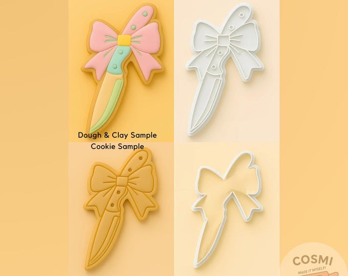 Knife Cookie Cutter & Embosser: Spooky Halloween Bow Design
