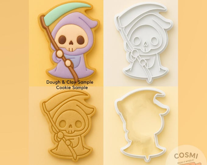 Grim Reaper Cookie Cutter & Embosser: Halloween Baking