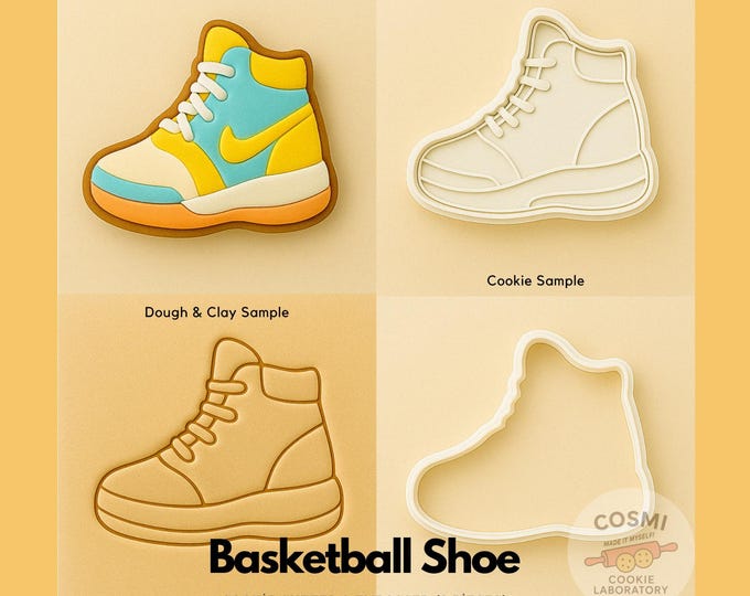 Basketball Sneaker Cookie Cutter and Embossing Stamp for Game Day Treats