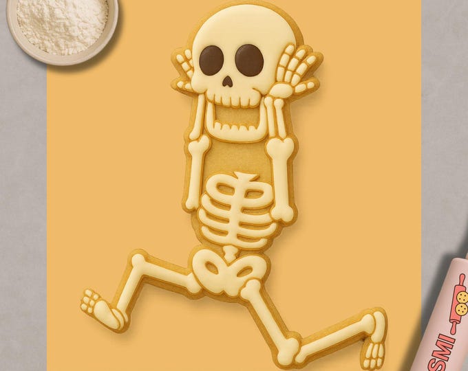 Running Skeleton Cookie Cutter & Fondant Stamp: Halloween Baking