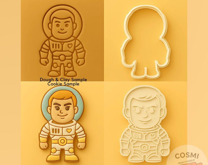 Space Explorer Cookie Cutter - Astronaut Cookies - Galaxy Embosser Stamp
