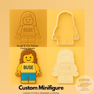 Personalized Brick Figure Cookie Cutter & Name Stamp