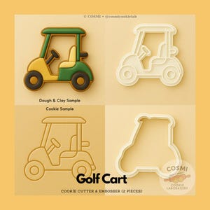Golf Cart Cookie Cutter und Prägestempel für Tee Time behandelt
