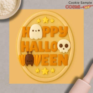 Halloween Cookie Cutter Set: Ghost, Bat, Skull Embosser