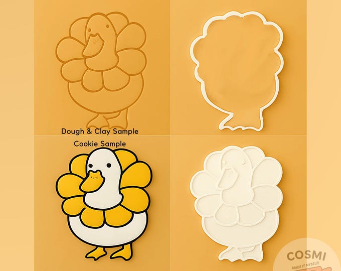 Flower-Collar Duck Duo – Cookie Cutter and Embosser Set