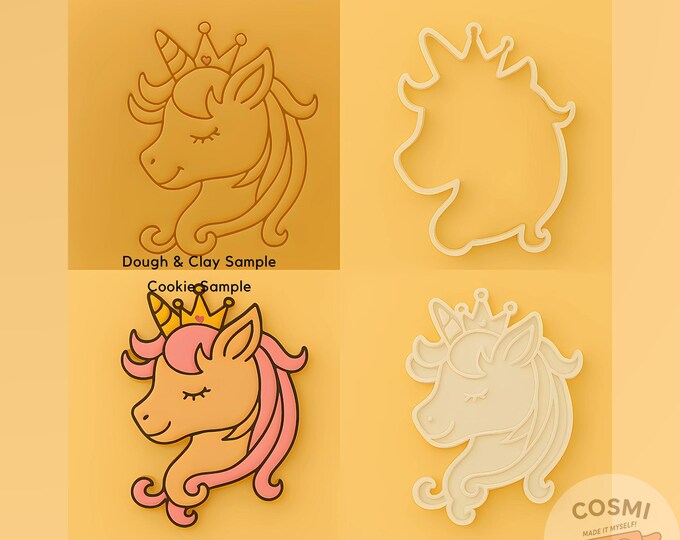 Unicorn Cookie Cutter & Embosser Set: Fantasy Party Baking