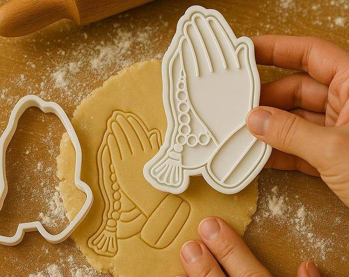 Praying Hands Cookie Cutter and Embossing Stamp for Faith and Baptism