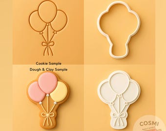 Balloon Cookie Cutter and Embossing Stamp for Party and Celebration Cookies