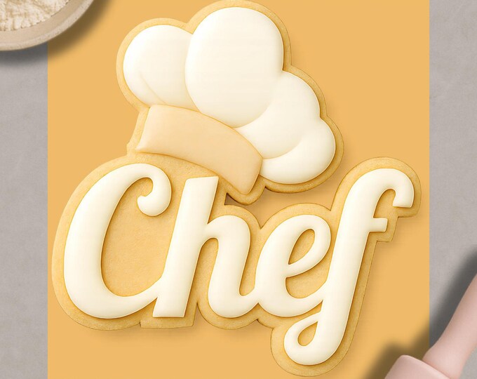 Chef Hat Cookie Cutter & Fondant Embosser – Professional Chef Baking and Pastry Tool