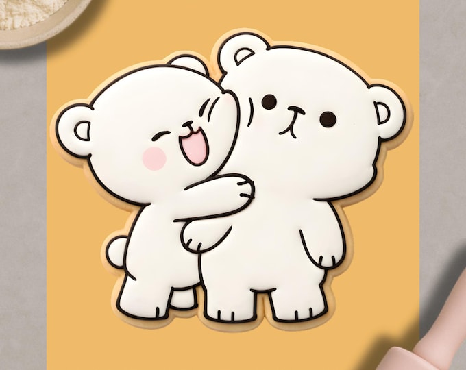 Couple Bear Cookie Cutter | Hugging Bear Love Cookie | Valentine’s Day Cookie | Romantic Dessert Tool