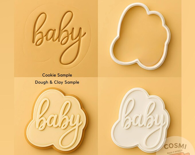 Baby Script Cookie Cutter & Embosser