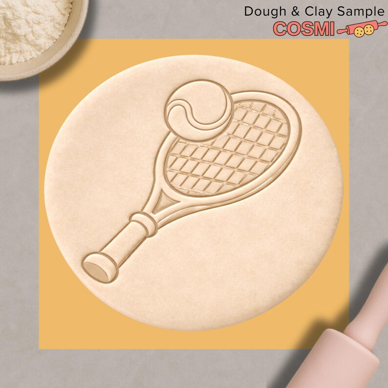 Baking Racket Tennis Racket and Ball Cookie Cutter With Stamp – Sports Theme Party ...