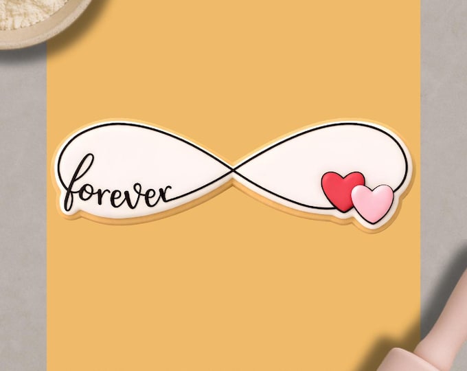 Infinity Forever Cookie Cutter | Love Infinity Biscuit Embosser | Romantic Wedding Valentine Cookie Cutter