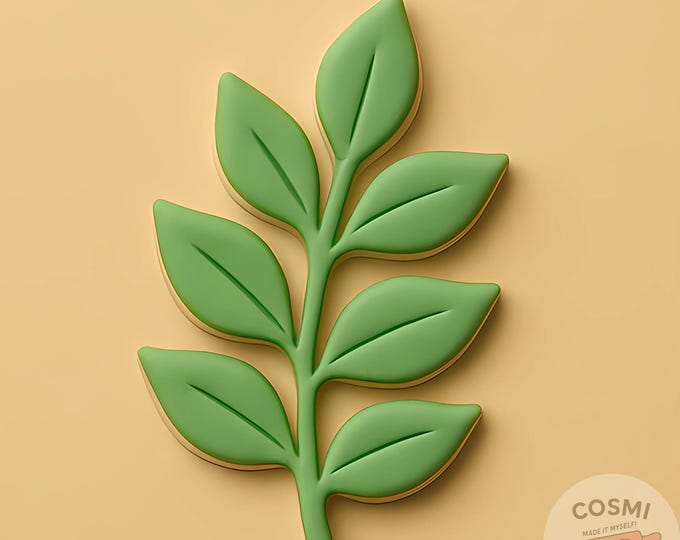 Leaf Branch Cookie Cutter and Embosser Set for Nature-Inspired Cookies